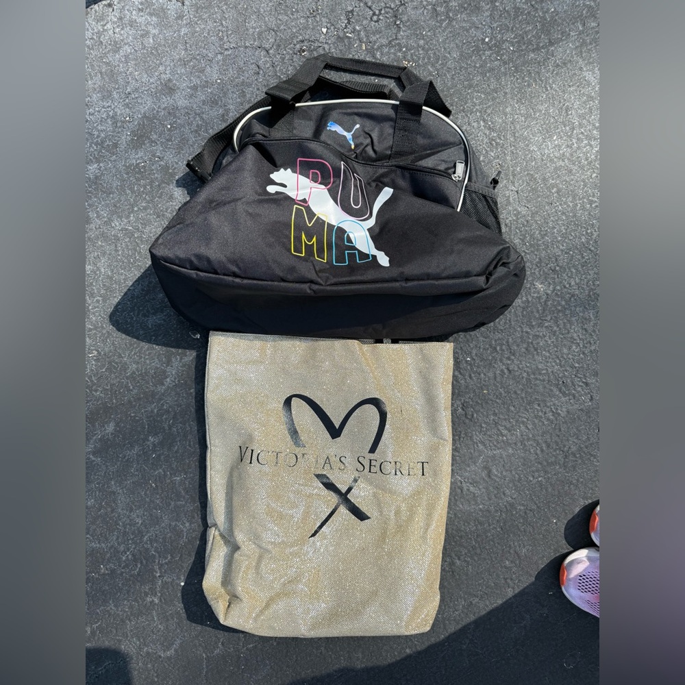 PUMA Black Sports Bag and VS Glitter Tote